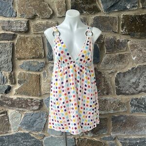 Alice + Olivia Polka Dot Ring Strap Mini Dress - Size S